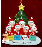 Ornament for Grandparents  7 Grandchildren All Together with Pets Personalized FREE at PersonalizedOrnamentsMarket.com by Russell Rhodes