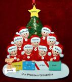 Ornament for Grandparents  9 Grandchildren All Together with Pets Personalized FREE at PersonalizedOrnamentsMarket.com by Russell Rhodes