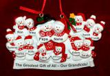 Large Family or Grandparents with 12 Grandkids  Christmas Ornament Snowman Snuggles  Personalized FREE at PersonalizedOrnamentsMarket.com by Russell Rhodes