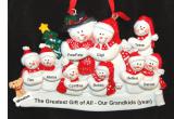 Grandparents with 7 Grandkids Christmas Ornament with Dogs, Cats, Pets Custom Added Personalized FREE at PersonalizedOrnamentsMarket.com by Russell Rhodes