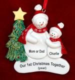 Our First Christmas Single Parent Christmas Ornament 1 Child Personalized FREE at PersonalizedOrnamentsMarket.com by Russell Rhodes