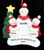 With Love to My Babysitter or Nanny Christmas Ornament 2 Children Personalized FREE at PersonalizedOrnamentsMarket.com by Russell Rhodes