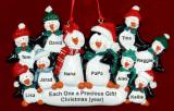 Family Christmas Ornament Penguin Snuggles for 10 Personalized FREE at PersonalizedOrnamentsMarket.com by Russell Rhodes