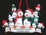 Family Christmas Ornament Penguin Snuggles for 8 Personalized FREE at PersonalizedOrnamentsMarket.com by Russell Rhodes