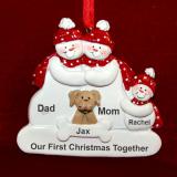 Our First Christmas Ornament with Tan Dog Personalized FREE at PersonalizedOrnamentsMarket.com by Russell Rhodes