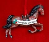 Chestnut Horse Christmas Ornament Personalized FREE at PersonalizedOrnamentsMarket.com by Russell Rhodes