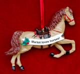 Tawny Horse Christmas Ornament Personalized FREE at PersonalizedOrnamentsMarket.com by Russell Rhodes