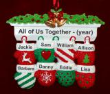 Family Christmas Ornament Festive Mittens for 8 Personalized FREE at PersonalizedOrnamentsMarket.com by Russell Rhodes