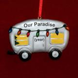 Holiday Camper Christmas Ornament Personalized FREE at PersonalizedOrnamentsMarket.com by Russell Rhodes