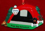 Camping Christmas Ornament My Adventure with 2 Dogs, Cats, Pets Custom Add-ons Personalized FREE at PersonalizedOrnamentsMarket.com by Russell Rhodes