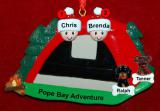 Family Camping Christmas Ornament Adventure for 2 with 2 Dogs, Cats, Pets Custom Add-ons Personalized FREE at PersonalizedOrnamentsMarket.com by Russell Rhodes