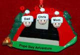 Family Camping Christmas Ornament Adventure Personalized FREE at PersonalizedOrnamentsMarket.com by Russell Rhodes