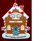 Couples Gingerbread House Christmas Ornament Personalized FREE at PersonalizedOrnamentsMarket.com by Russell Rhodes