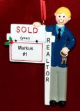 Realtor Christmas Ornament Blond Male Personalized FREE at PersonalizedOrnamentsMarket.com by Russell Rhodes