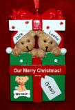 Couples Christmas Ornament Hugs & Cuddles with Pets Personalized FREE at PersonalizedOrnamentsMarket.com by Russell Rhodes