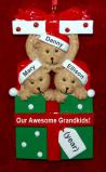 Grandparents Christmas Ornament Hugs & Cuddles 3 Grandkids Personalized FREE at PersonalizedOrnamentsMarket.com by Russell Rhodes