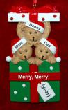 Family of 3 Christmas Ornament Hugs & Cuddles Personalized FREE at PersonalizedOrnamentsMarket.com by Russell Rhodes