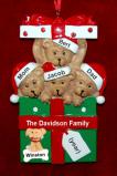 Family of 4 Christmas Ornament Hugs & Cuddles with Pets Personalized FREE at PersonalizedOrnamentsMarket.com by Russell Rhodes