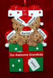 Grandparents Christmas Ornament Hugs & Cuddles 5 Grandkids Personalized FREE at PersonalizedOrnamentsMarket.com by Russell Rhodes