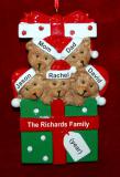 Family of 5 Christmas Ornament Hugs & Cuddles Personalized FREE at PersonalizedOrnamentsMarket.com by Russell Rhodes