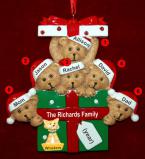 Family of 6 Christmas Ornament Hugs & Cuddles with Dogs, Cats, Pets Custom Add-ons Personalized FREE at PersonalizedOrnamentsMarket.com by Russell Rhodes