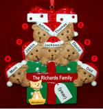 Family of 7 Christmas Ornament Hugs & Cuddles with Dogs, Cats, Pets Custom Add-ons Personalized FREE at PersonalizedOrnamentsMarket.com by Russell Rhodes