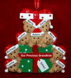 Grandparents Christmas Ornament Hugs & Cuddles 9 Grandkids Personalized FREE at PersonalizedOrnamentsMarket.com by Russell Rhodes