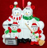 Family Christmas Ornament Snow & Fun for 4 Personalized FREE at PersonalizedOrnamentsMarket.com by Russell Rhodes