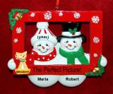 Couples Christmas Ornament Perfect Picture with Family Pet Personalized FREE at PersonalizedOrnamentsMarket.com by Russell Rhodes