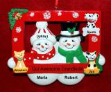 Grandparents Christmas Ornament Perfect Picture 2 Grandkids with 3 Dogs, Cats, Pets Custom Add-onss Personalized FREE at PersonalizedOrnamentsMarket.com by Russell Rhodes