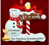 Grandparents Christmas Ornament Let it Snow Granddaughter with Pet Personalized FREE at PersonalizedOrnamentsMarket.com by Russell Rhodes