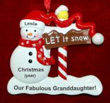 Grandparents Christmas Ornament Let it Snow Granddaughter Personalized FREE at PersonalizedOrnamentsMarket.com by Russell Rhodes