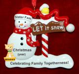 Family Christmas Ornament Let it Snow with Pets Personalized FREE at PersonalizedOrnamentsMarket.com by Russell Rhodes