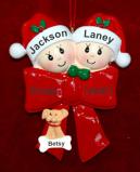 Family Christmas Ornament What a Gift! Just the 2 Kids with Pets Personalized FREE at PersonalizedOrnamentsMarket.com by Russell Rhodes