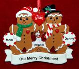 Single Mom Christmas Ornament 1 Child Gingerbread Fun with Dogs, Cats, Pets Custom Add-ons Personalized FREE at PersonalizedOrnamentsMarket.com by Russell Rhodes