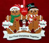 Our First Christmas Together Ornament Gingerbread Fun with Dogs, Cats, Pets Custom Add-ons Personalized FREE at PersonalizedOrnamentsMarket.com by Russell Rhodes