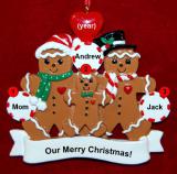 Single Mom Christmas Ornament 2 Children Gingerbread Fun Personalized FREE at PersonalizedOrnamentsMarket.com by Russell Rhodes