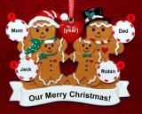 Twins Christmas Ornament Gingerbread Fun Personalized FREE at PersonalizedOrnamentsMarket.com by Russell Rhodes