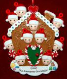 Grandparents Christmas Ornament Gingerbread Joy 10 Grandkids Personalized FREE at PersonalizedOrnamentsMarket.com by Russell Rhodes