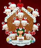 Group or Family Christmas Ornament Gingerbread Joy for 10 with 1 Dog, Cat, Pets Custom Add-on Personalized FREE at PersonalizedOrnamentsMarket.com by Russell Rhodes