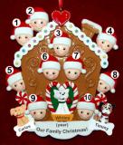 Group or Family Christmas Ornament Gingerbread Joy for 10 with 3 Dogs, Cats, Pets Custom Add-ons Personalized FREE at PersonalizedOrnamentsMarket.com by Russell Rhodes