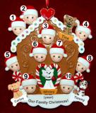 Group or Family Christmas Ornament Gingerbread Joy for 10 with 4 Dogs, Cats, Pets Custom Add-ons Personalized FREE at PersonalizedOrnamentsMarket.com by Russell Rhodes