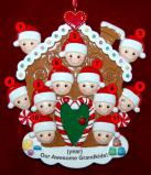 Grandparents Christmas Ornament Gingerbread Joy 11 Grandkids Personalized FREE at PersonalizedOrnamentsMarket.com by Russell Rhodes