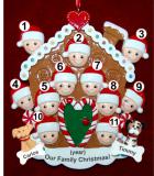 Group or Family Christmas Ornament Gingerbread Joy for 11 with 2 Dogs, Cats, Pets Custom Add-ons Personalized FREE at PersonalizedOrnamentsMarket.com by Russell Rhodes