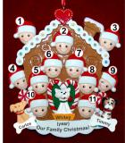 Group or Family Christmas Ornament Gingerbread Joy for 11 with 3 Dogs, Cats, Pets Custom Add-ons Personalized FREE at PersonalizedOrnamentsMarket.com by Russell Rhodes