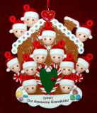 Grandparents Christmas Ornament Gingerbread Joy 12 Grandkids Personalized FREE at PersonalizedOrnamentsMarket.com by Russell Rhodes