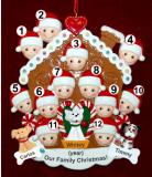 Group or Family Christmas Ornament Gingerbread Joy for 12 with 3 Dogs, Cats, Pets Custom Add-ons Personalized FREE at PersonalizedOrnamentsMarket.com by Russell Rhodes