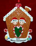 Single Mom Christmas Ornament Gingerbread Joy 1 Child Personalized FREE at PersonalizedOrnamentsMarket.com by Russell Rhodes