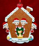 Family Christmas Ornament Gingerbread Joy for 4 with Pets Personalized FREE at PersonalizedOrnamentsMarket.com by Russell Rhodes