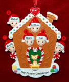 Family Christmas Ornament Gingerbread Joy for 6 with Pets Personalized FREE at PersonalizedOrnamentsMarket.com by Russell Rhodes